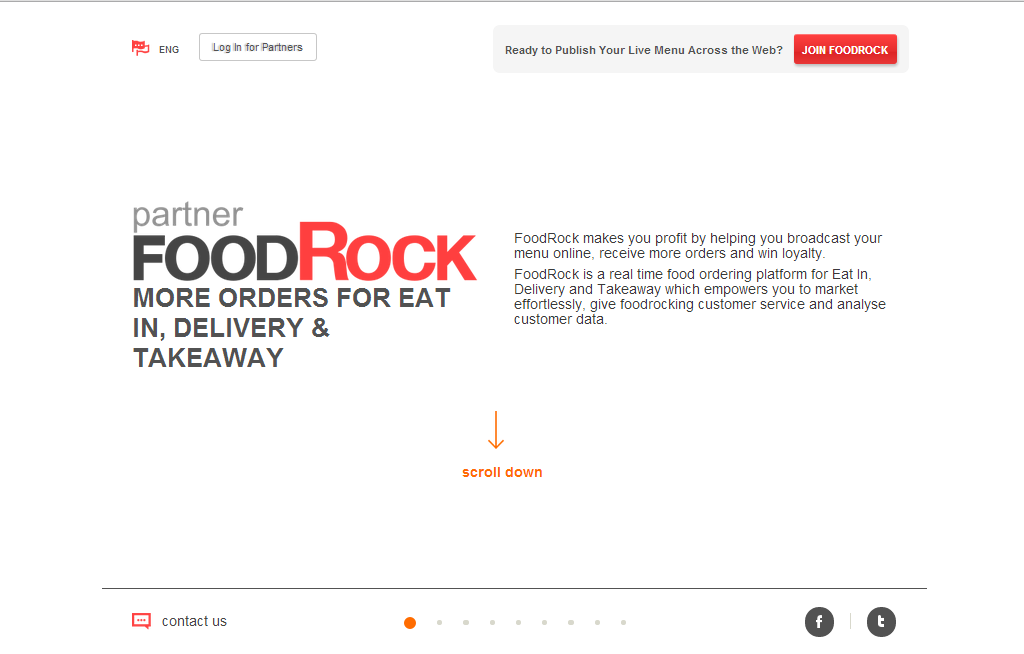 Верстка промо-сайта компании FoodRock